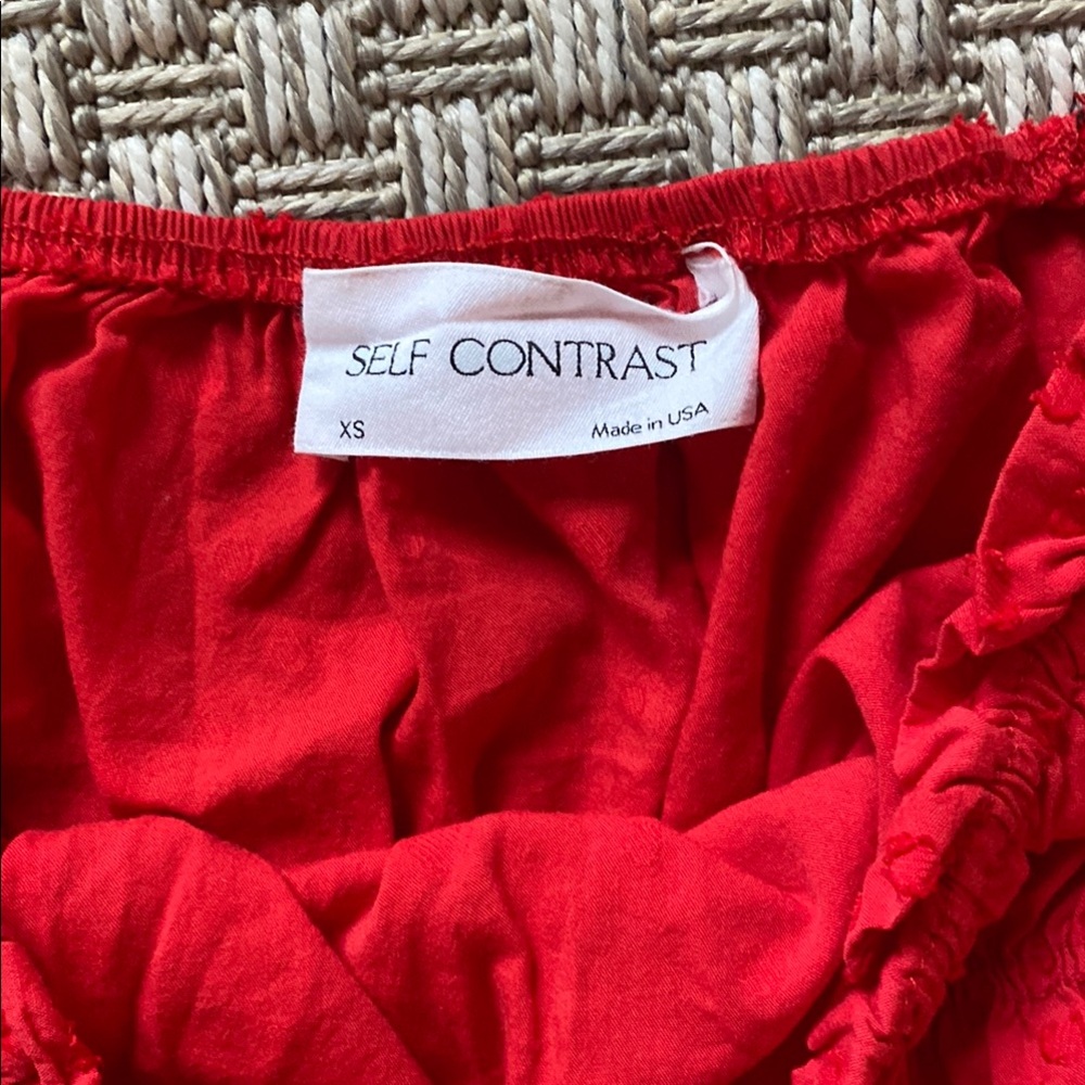 Red Off-Shoulder Ruffle Top - Picture 2 of 3
